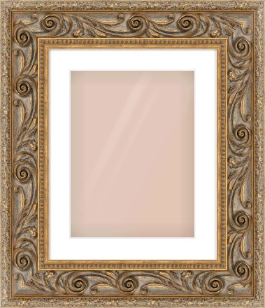 Gold Spoon Frame for 12 × 16in artwork, with Smooth White Single Mount