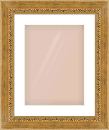 Gold Reverse Frame for 12 × 16in artwork, with Smooth White Single Mount