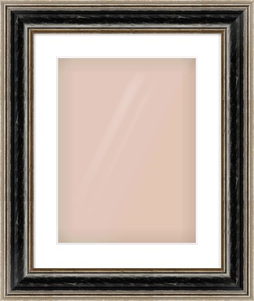 Black & Champagne Silver Spoon Frame for 12 × 16in artwork, with Smooth White Single Mount
