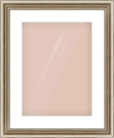 Silver Cushion Frame for 12 × 16in artwork, with Smooth White Single Mount