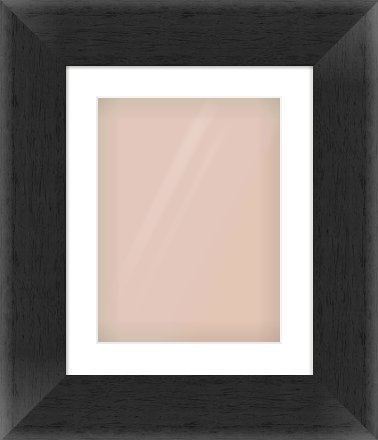 Black Flat Frame for 12 × 16in artwork, with Smooth White Single Mount