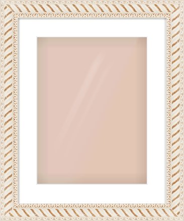 Off White & Gold Dome Frame for 12 × 16in artwork, with Smooth White Single Mount