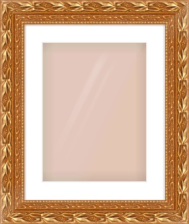 Gold Spoon Frame for 12 × 16in artwork, with Smooth White Single Mount