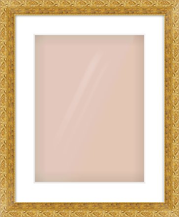 Gold Spoon Frame for 12 × 16in artwork, with Smooth White Single Mount