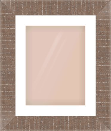 Rough Cut Effect Flat Frame for 12 × 16in artwork, with Smooth White Single Mount