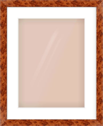 Brown Flat Frame for 12 × 16in artwork, with Smooth White Single Mount
