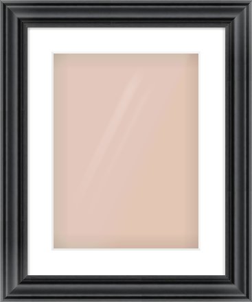 Black Spoon Frame for 12 × 16in artwork, with Smooth White Single Mount