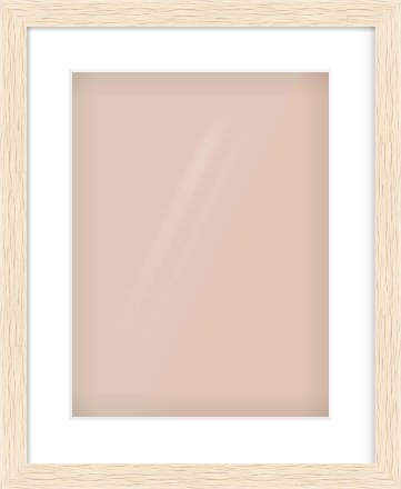 Ivory Flat Frame for 12 × 16in artwork, with Smooth White Single Mount