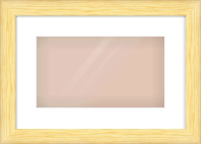 Natural Wood Cushion Frame for 32 × 18cm artwork, with Smooth White Single Mount