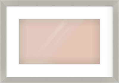 Grey Flat Frame for 32 × 18cm artwork, with Smooth White Single Mount