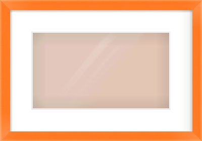 Orange Paint Flat Frame for 32 × 18cm artwork, with Smooth White Single Mount