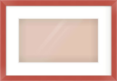 Red Paint Flat Frame for 32 × 18cm artwork, with Smooth White Single Mount