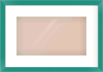 Green Paint Flat Frame for 32 × 18cm artwork, with Smooth White Single Mount