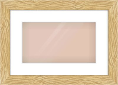 Natural Wood Flat Frame for 32 × 18cm artwork, with Smooth White Single Mount