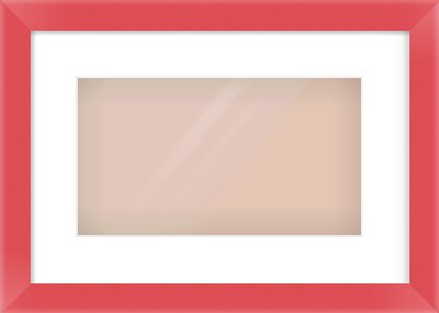 Red Paint Flat Frame for 32 × 18cm artwork, with Smooth White Single Mount