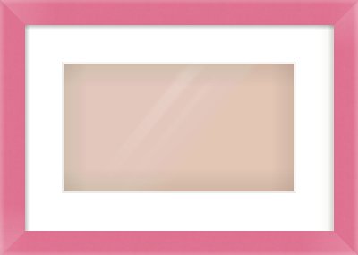 Pink Paint Flat Frame for 32 × 18cm artwork, with Smooth White Single Mount