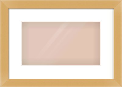 Matte Gold Flat Frame for 32 × 18cm artwork, with Smooth White Single Mount