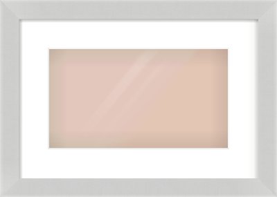Matte Silver Flat Frame for 32 × 18cm artwork, with Smooth White Single Mount