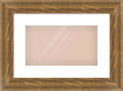 Characteristic Brown Flat Frame for 32 × 18cm artwork, with Smooth White Single Mount
