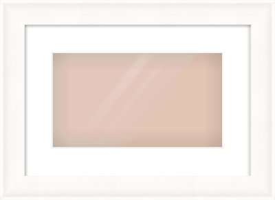 White Spoon Frame for 32 × 18cm artwork, with Smooth White Single Mount