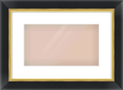 Black/Gold Reverse Frame for 32 × 18cm artwork, with Smooth White Single Mount