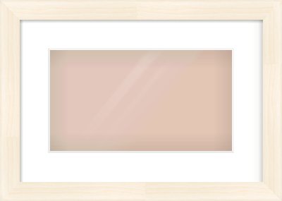 Natural Wood Flat Frame for 32 × 18cm artwork, with Smooth White Single Mount