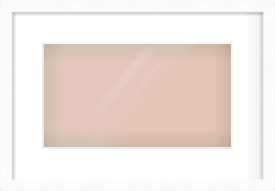 White Flat Frame for 32 × 18cm artwork, with Smooth White Single Mount