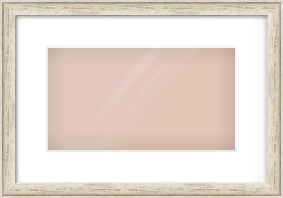 Champagne Silver with Black Sides Cushion Frame for 32 × 18cm artwork, with Smooth White Single Mount