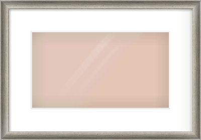Silver Cushion Frame for 32 × 18cm artwork, with Smooth White Single Mount