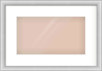 Silver Cushion Frame for 32 × 18cm artwork, with Smooth White Single Mount