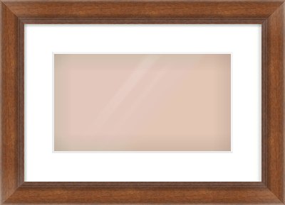 Brown Flat Frame for 32 × 18cm artwork, with Smooth White Single Mount