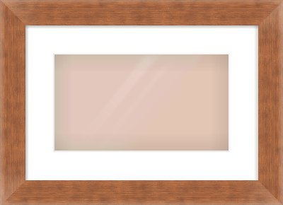 Bronze Flat Frame for 32 × 18cm artwork, with Smooth White Single Mount