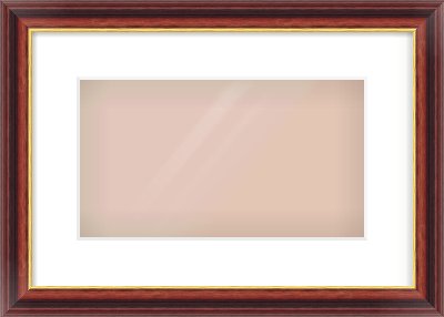 Brown Reverse Frame for 32 × 18cm artwork, with Smooth White Single Mount