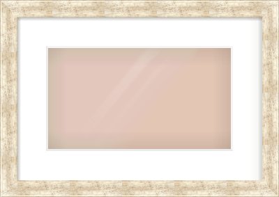 Silver Flat Frame for 32 × 18cm artwork, with Smooth White Single Mount