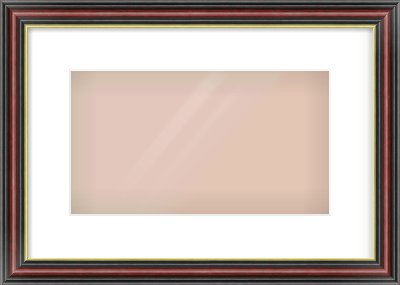 Brown Reverse Frame for 32 × 18cm artwork, with Smooth White Single Mount