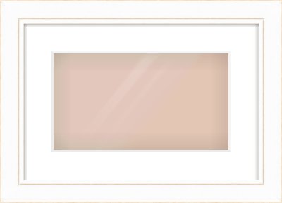 White / Natural Scoop Frame for 32 × 18cm artwork, with Smooth White Single Mount