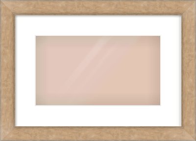 Bronze Flat Frame for 32 × 18cm artwork, with Smooth White Single Mount