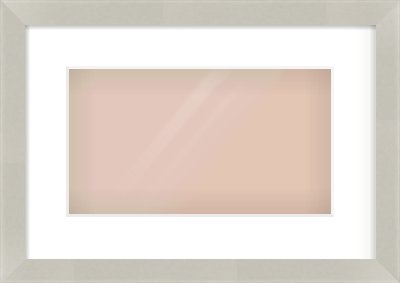 Grey Flat Frame for 32 × 18cm artwork, with Smooth White Single Mount