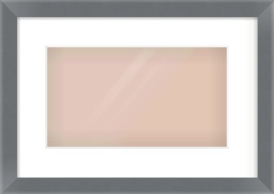 Grey Flat Frame for 32 × 18cm artwork, with Smooth White Single Mount
