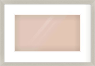 Grey Flat Frame for 32 × 18cm artwork, with Smooth White Single Mount