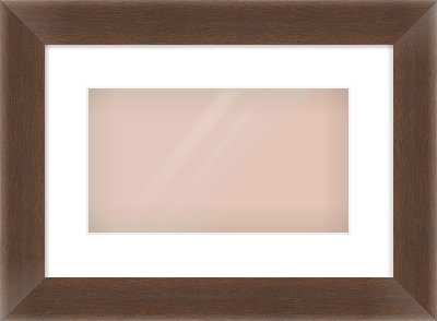 Brown Flat Frame for 32 × 18cm artwork, with Smooth White Single Mount