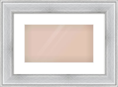 Brushed Silver Cushion Frame for 32 × 18cm artwork, with Smooth White Single Mount