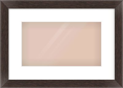 Brown Flat Frame for 32 × 18cm artwork, with Smooth White Single Mount