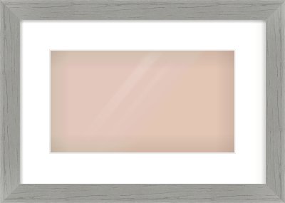 Pale Grey Flat Frame for 32 × 18cm artwork, with Smooth White Single Mount