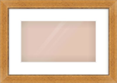 Rustic Medium Oak Reverse Frame for 32 × 18cm artwork, with Smooth White Single Mount