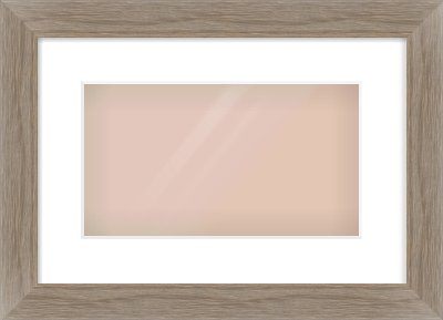 Grey Wood Flat Frame for 32 × 18cm artwork, with Smooth White Single Mount