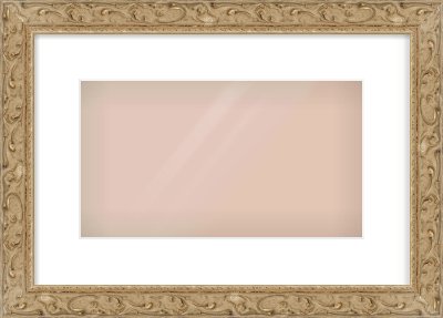 Light Brown Decorative Frame for 32 × 18cm artwork, with Smooth White Single Mount