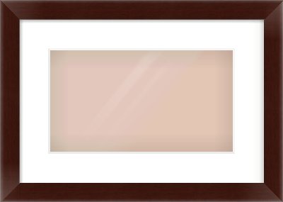 Brown Flat Frame for 32 × 18cm artwork, with Smooth White Single Mount