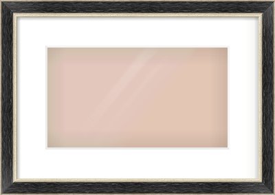 Black & Champagne Silver Reverse Frame for 32 × 18cm artwork, with Smooth White Single Mount