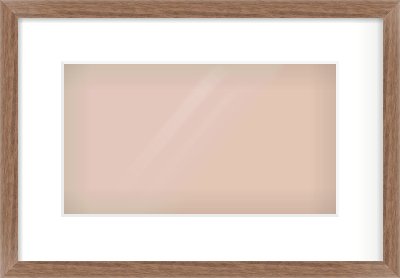 Walnut Flat Frame for 32 × 18cm artwork, with Smooth White Single Mount